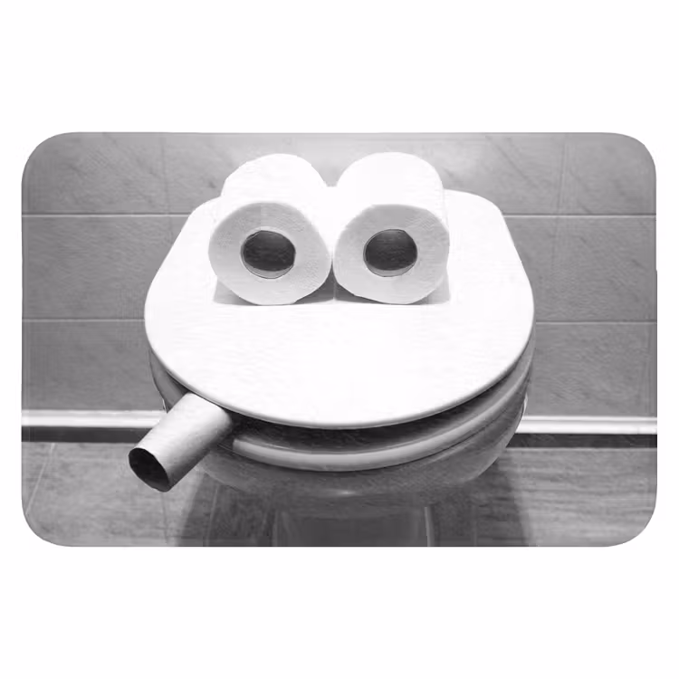 WC - Bril - Grappig - Toilet Badmat klein -3d