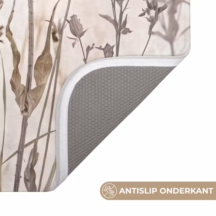 Weidebloemen - Design - Sepia Badmat middel -USP_AntislipNL