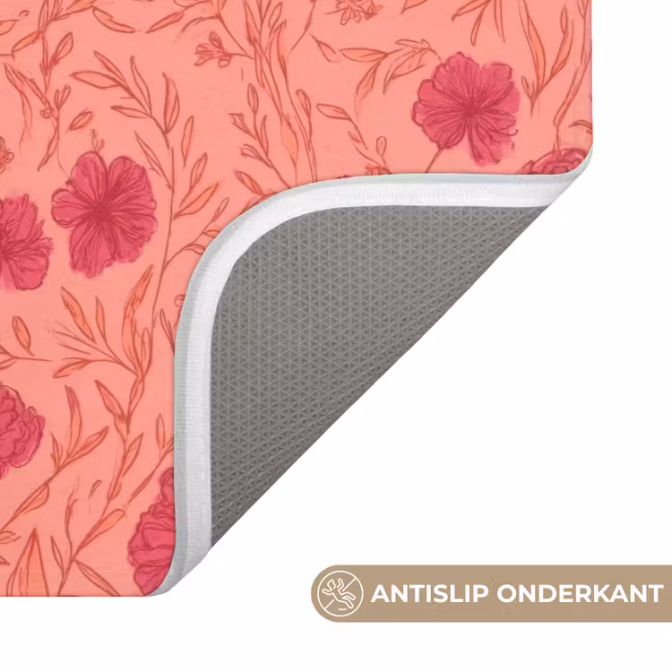 Weidebloemen - Romantisch - Roze Badmat klein 997 -USP_AntislipNL