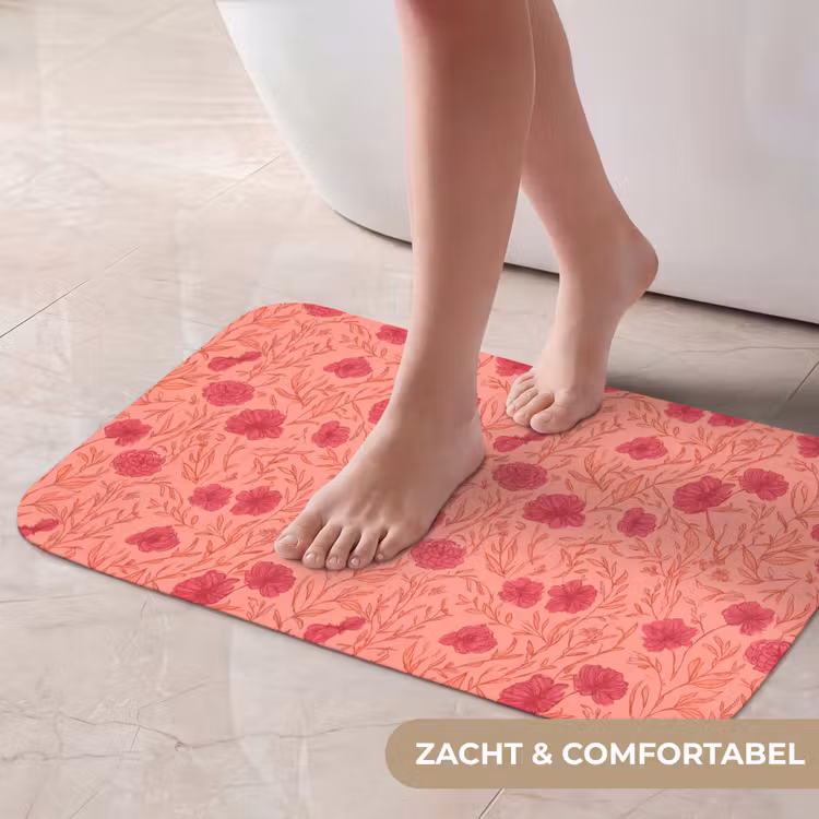 Weidebloemen - Romantisch - Roze Badmat klein 997 -USP_ZachtNL