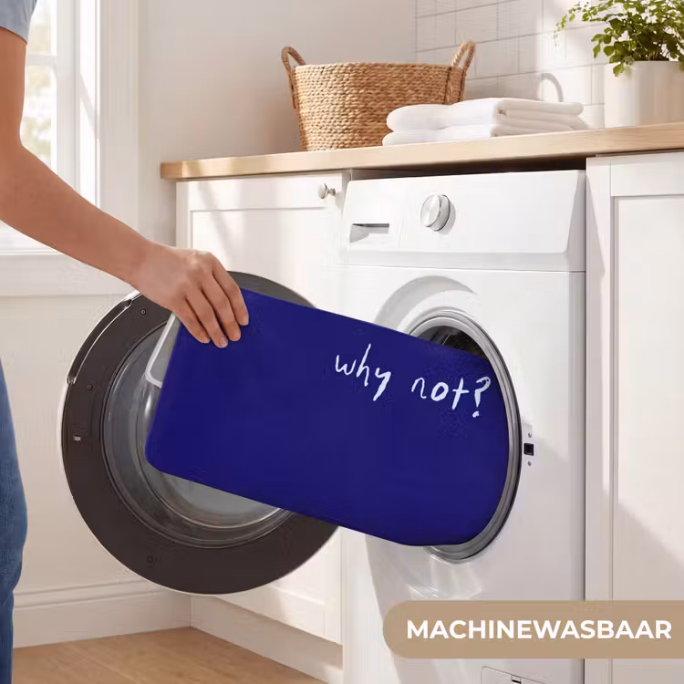 Why not - Blauw - Handgeschreven Badmat klein -USP_WasbaarNL
