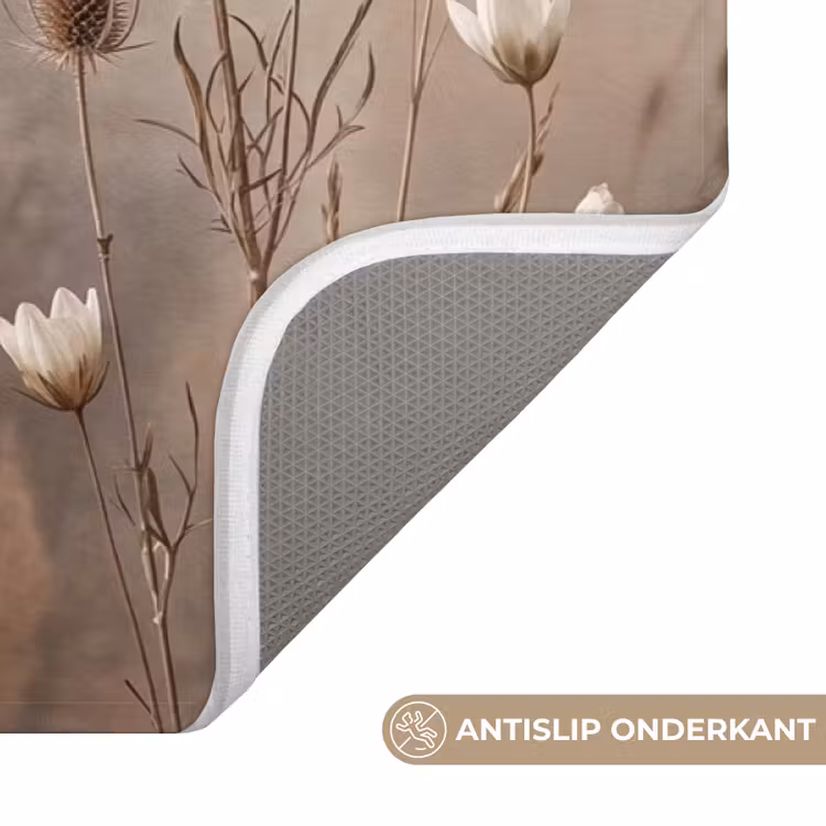 Wilde bloemen - Botanisch - Vintage - Natuur - Rustiek Badmat klein -USP_AntislipNL