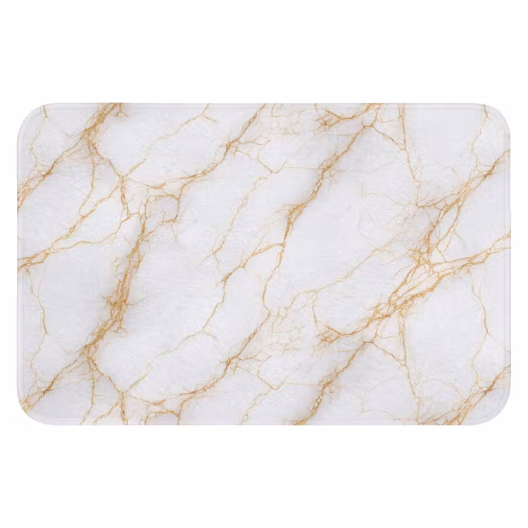 Wit - Goud - Marmer - Aders Badmat klein 997 -3d