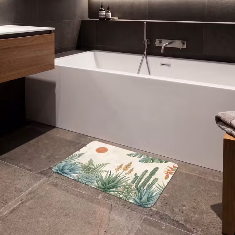 Woestijn - Planten - Groen Badmat klein -sfeer3