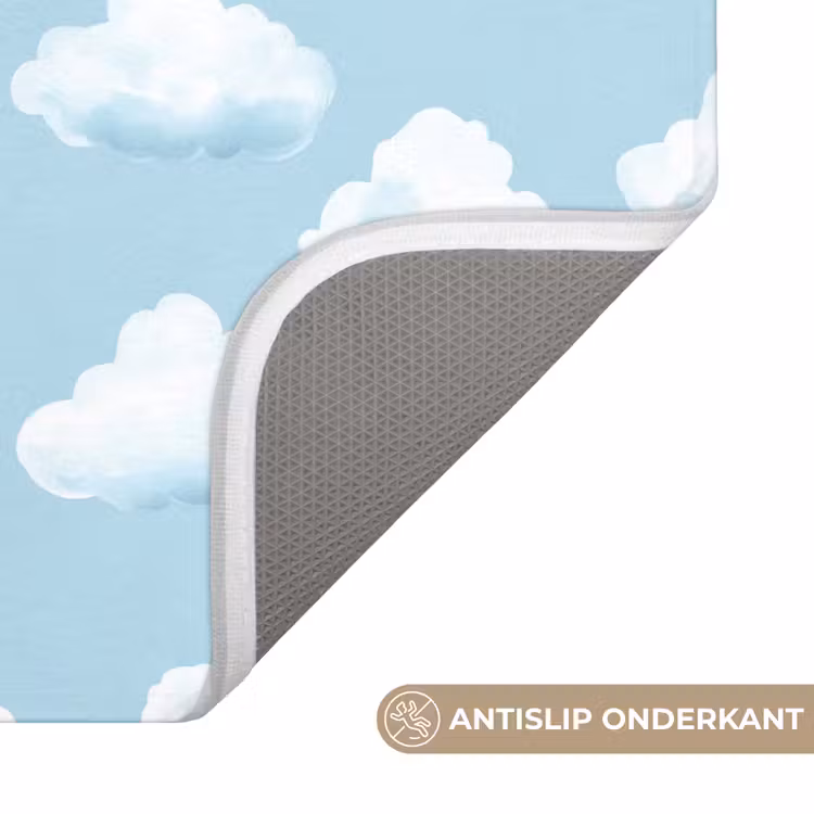 Wolken - Illustratie - Blauw Badmat klein 997 -USP_AntislipNL