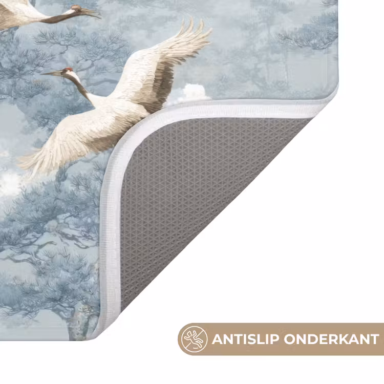 Wolken - Kraanvogels - Blauw Badmat klein 997 -USP_AntislipNL