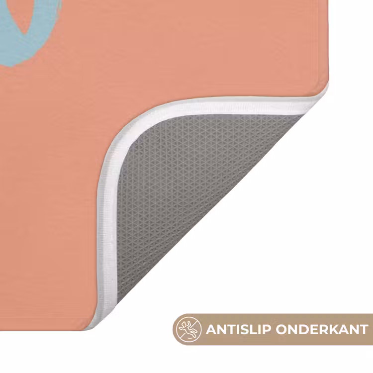 XOXO - Blauw - Perzikkleur Badmat klein -USP_AntislipNL