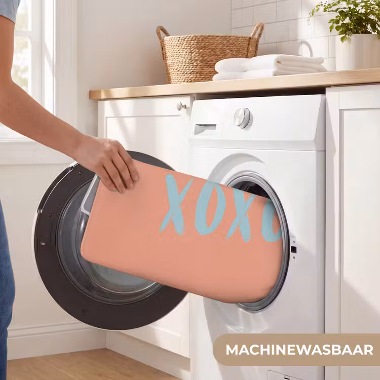 XOXO - Blauw - Perzikkleur Badmat klein -USP_WasbaarNL