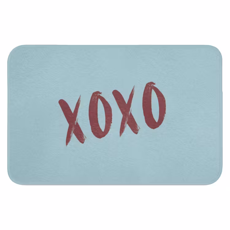XOXO - Blauw - Rood Badmat klein -3d
