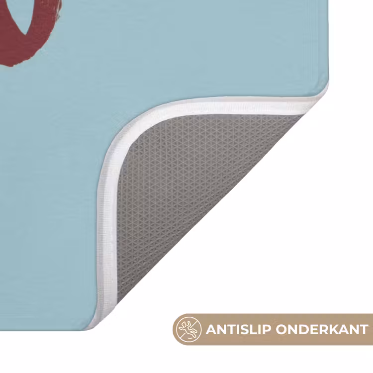 XOXO - Blauw - Rood Badmat klein -USP_AntislipNL
