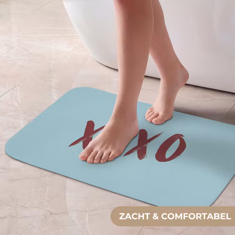 XOXO - Blauw - Rood Badmat klein -USP_ZachtNL