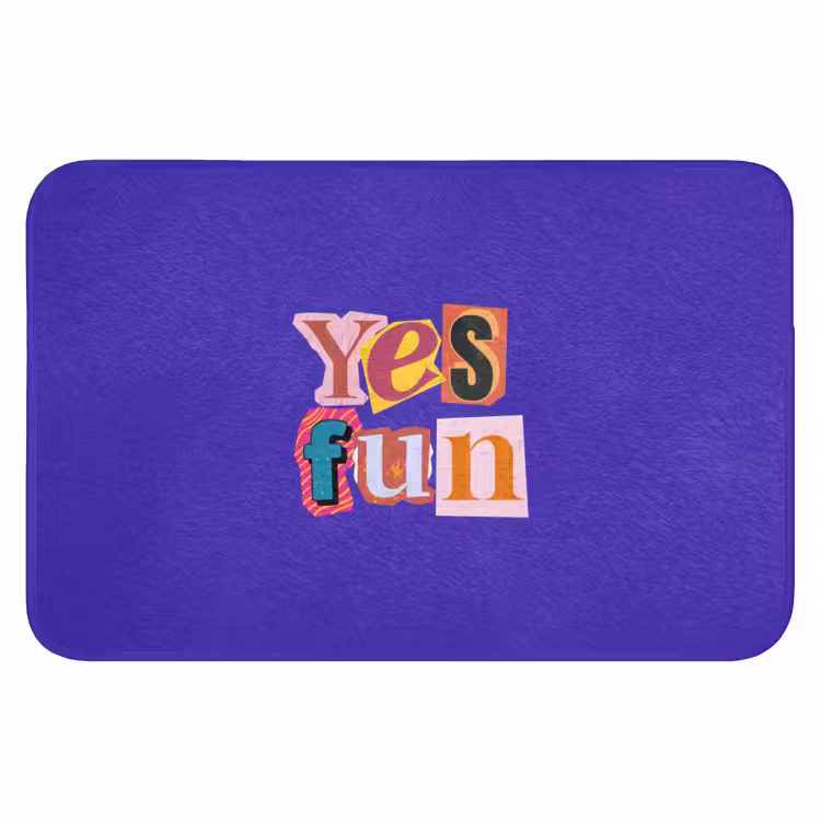 Yes fun - Kleurrijk - Collage-stijl Badmat klein -3d
