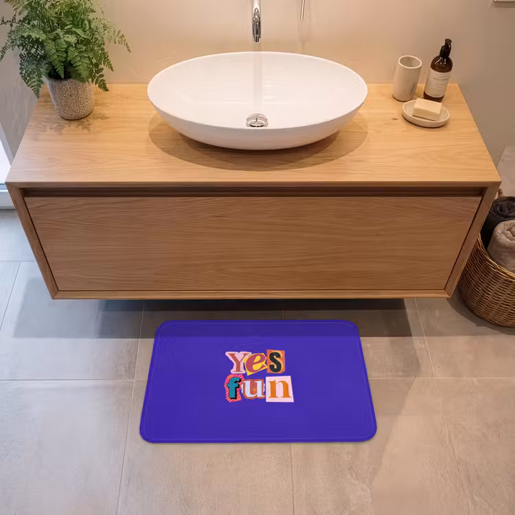 Yes fun - Kleurrijk - Collage-stijl Badmat klein -sfeer1