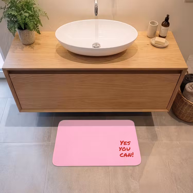 Yes you can do it - Rood - Roze Badmat klein -sfeer1