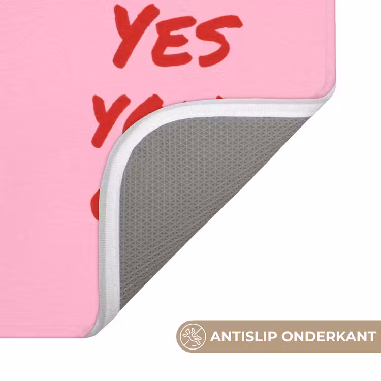 Yes you can do it - Rood - Roze Badmat klein -USP_AntislipNL