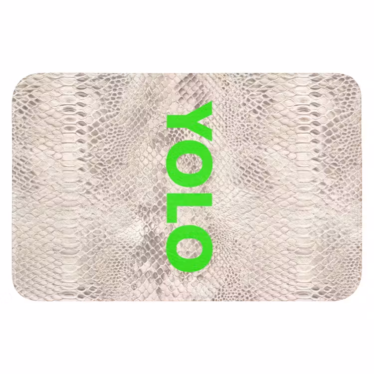 YOLO - Groen - Neon - Slangenprnt Badmat klein -3d