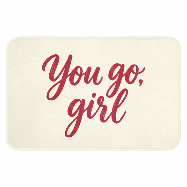 you go girl - Rood - Wit Badmat klein -3d