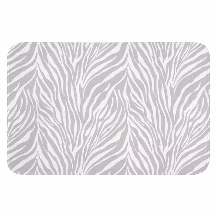 Zebra - Motief - Grijs Badmat klein 997 -3d