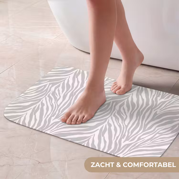 Zebra - Motief - Grijs Badmat klein 997 -USP_ZachtNL