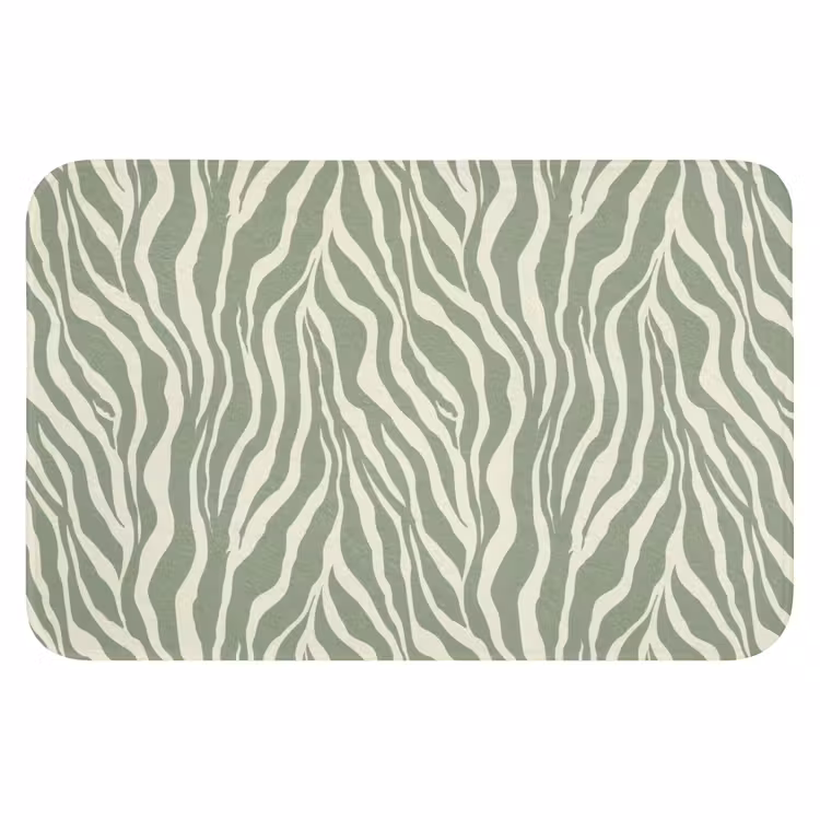 Zebra - Motief - Groen Badmat klein 997 -3d