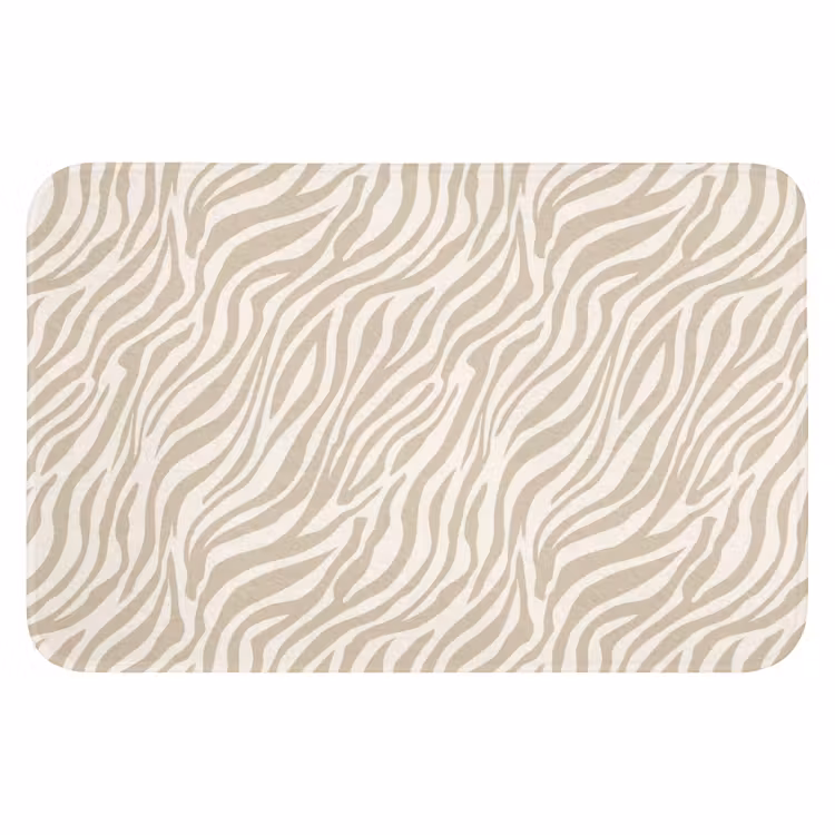Zebra - Patroon - Beige Badmat klein 997 -3d