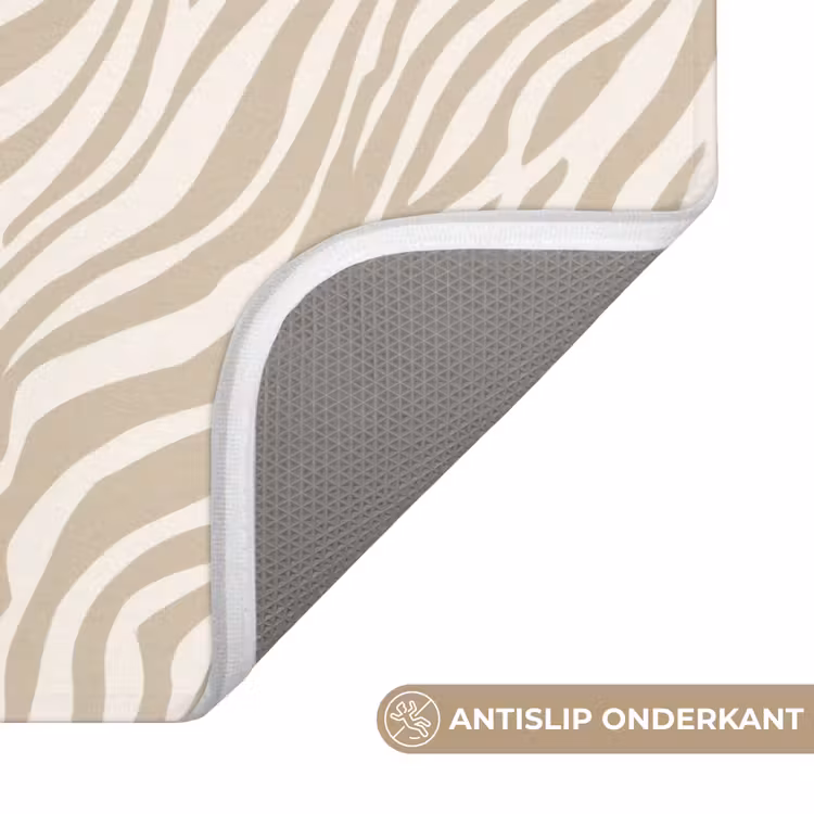 Zebra - Patroon - Beige Badmat klein 997 -USP_AntislipNL