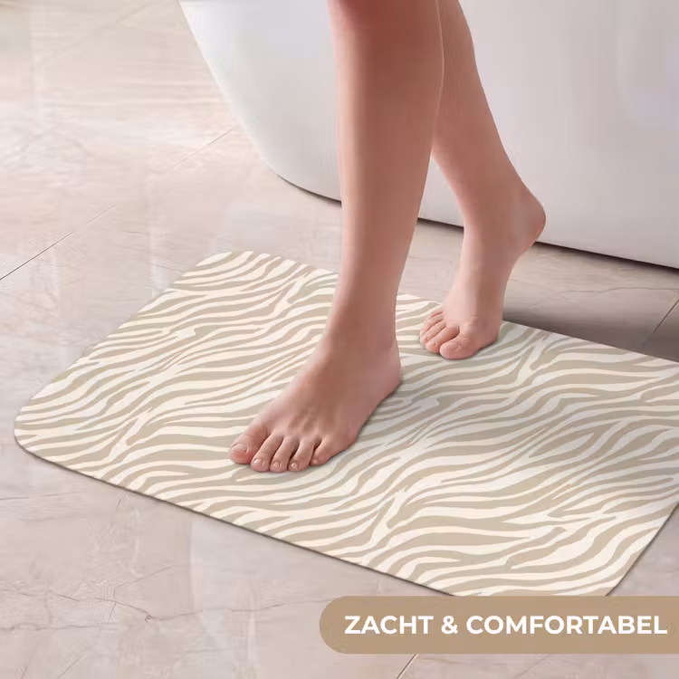 Zebra - Patroon - Beige Badmat klein 997 -USP_ZachtNL