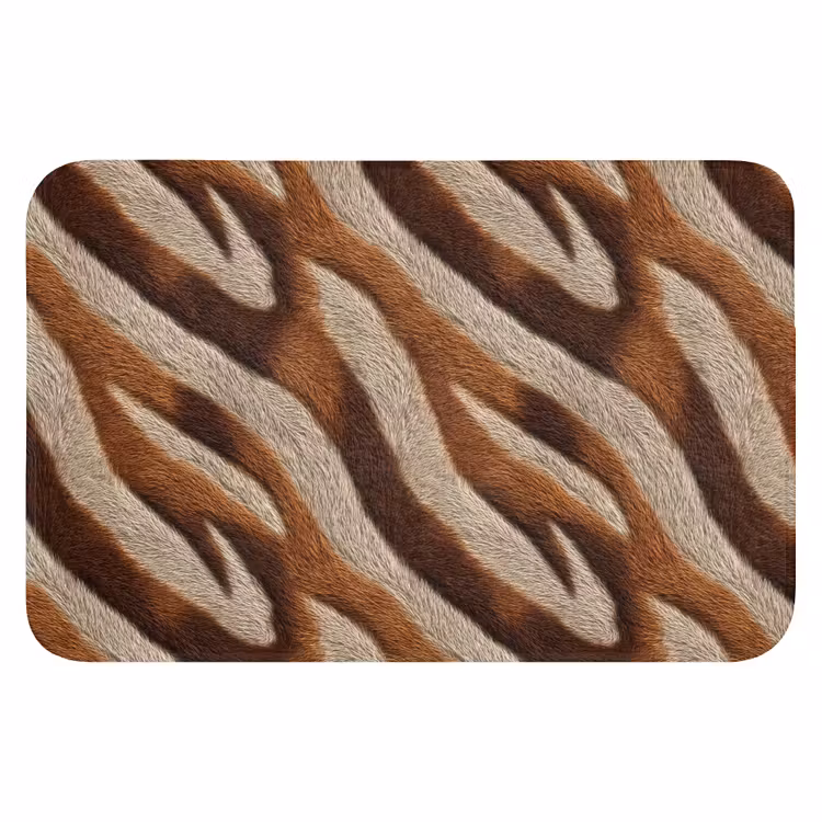 Zebra - Patroon - Bruin Badmat klein 997 -3d
