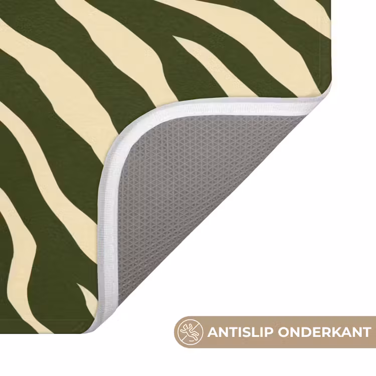 Zebra - Patroon - Groen Badmat klein 997 -USP_AntislipNL