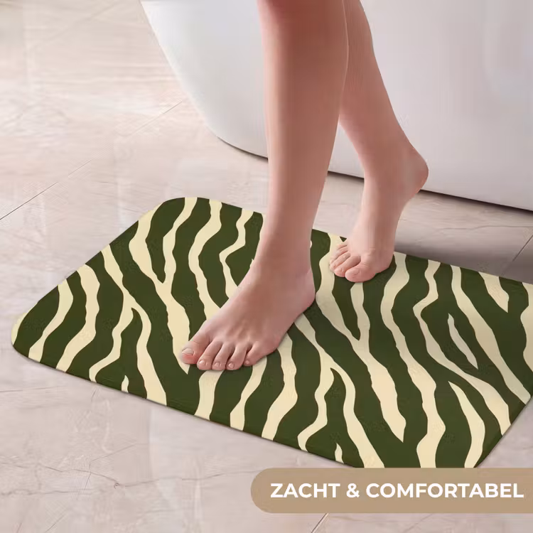 Zebra - Patroon - Groen Badmat klein 997 -USP_ZachtNL