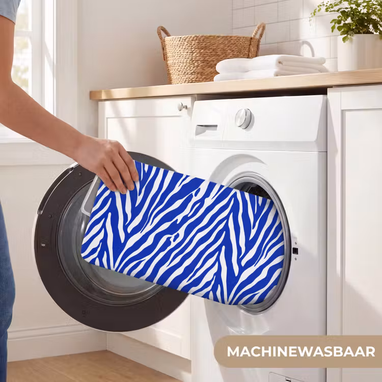 Zebra - Patroon - Kobalt - Blauw Badmat klein 997 -USP_WasbaarNL