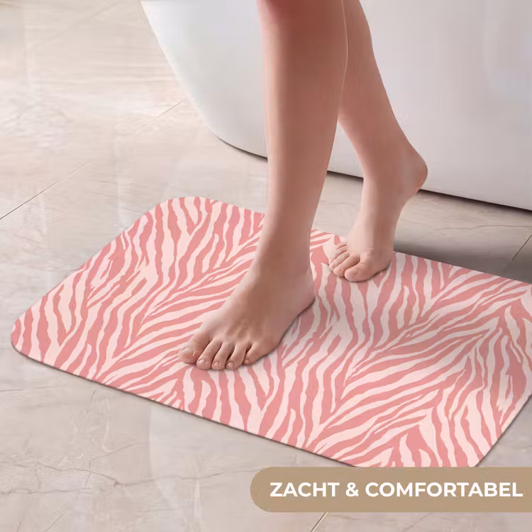 Zebra - Print - Roze Badmat klein 997 -USP_ZachtNL