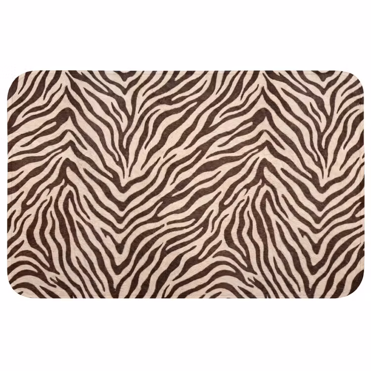 Zebra - Strepen - Bruin Badmat klein -3d