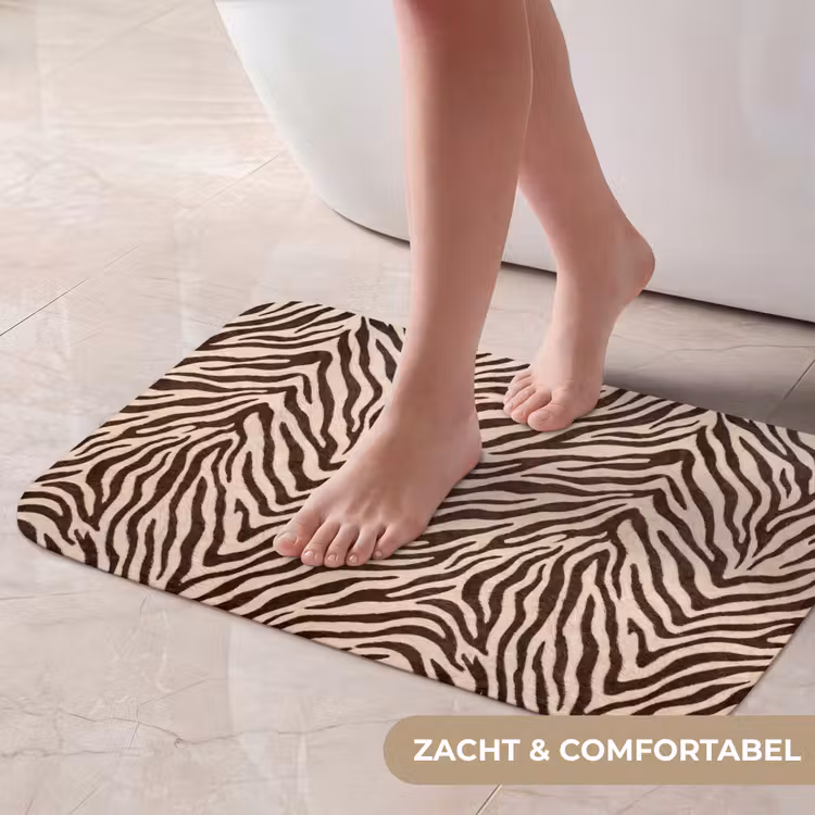 Zebra - Strepen - Bruin Badmat klein -USP_ZachtNL