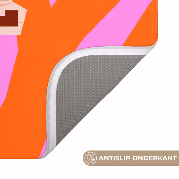 Zebraprint - Grafisch - COOL - Oranje Badmat klein -USP_AntislipNL