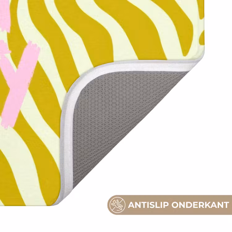 Zebraprint - Priority - Roze Badmat klein -USP_AntislipNL