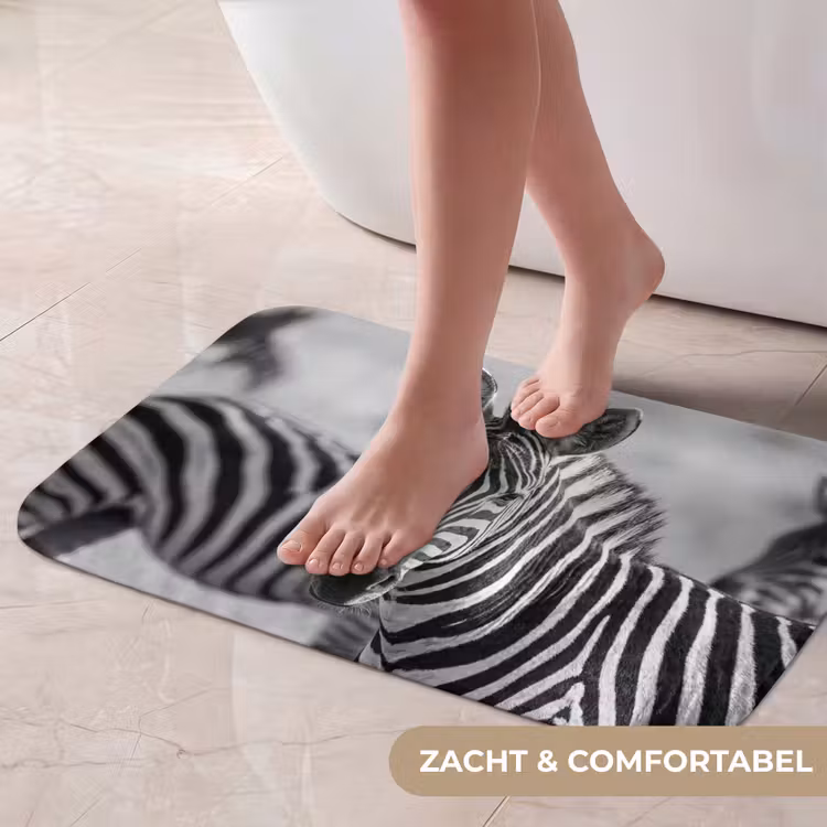 Zebra's - Zwart - Wit Badmat klein -USP_ZachtNL