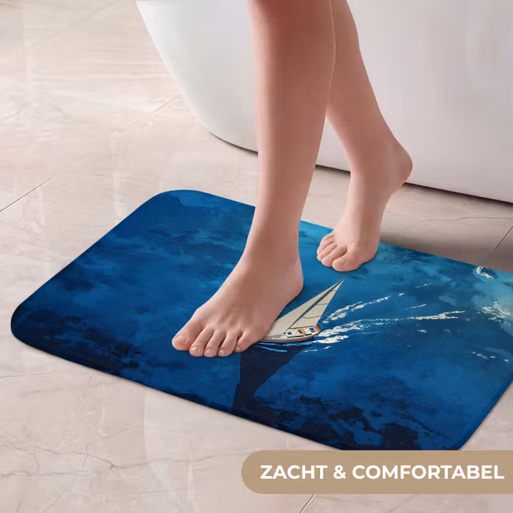Zeilboot - Water - Abstract - Schaduw Badmat klein -USP_ZachtNL