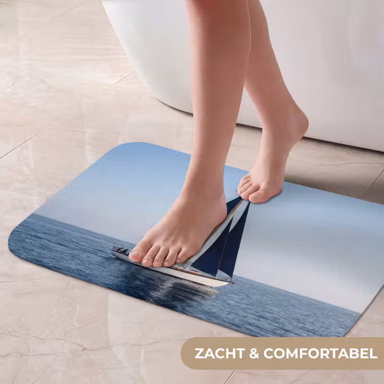 Zeilboot - Zee - Blauw Badmat klein -USP_ZachtNL