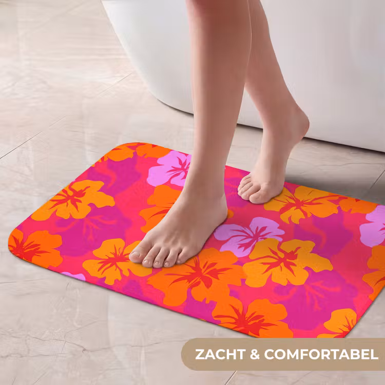 Zomers - Hibiscus - Kleurrijk Badmat klein 997 -USP_ZachtNL