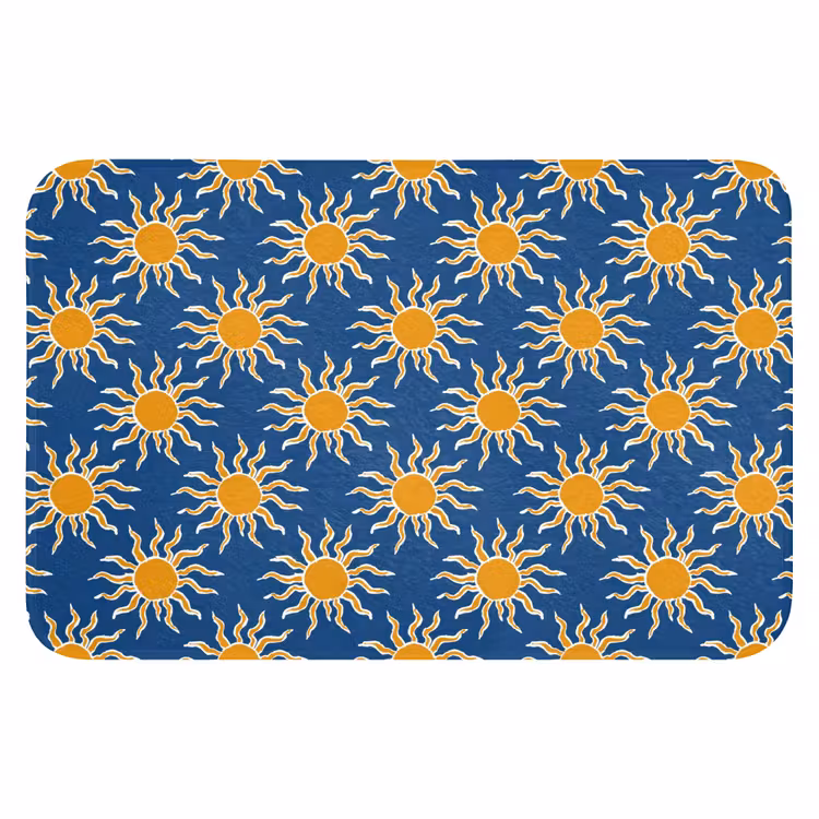 Zon - Patroon - Blauw Badmat klein 997 -3d