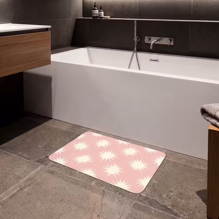 Zonnen - Patroon - Roze Badmat klein 997 -sfeer3