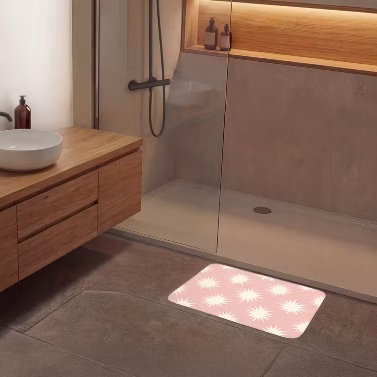 Zonnen - Patroon - Roze Badmat klein 997 -sfeer2