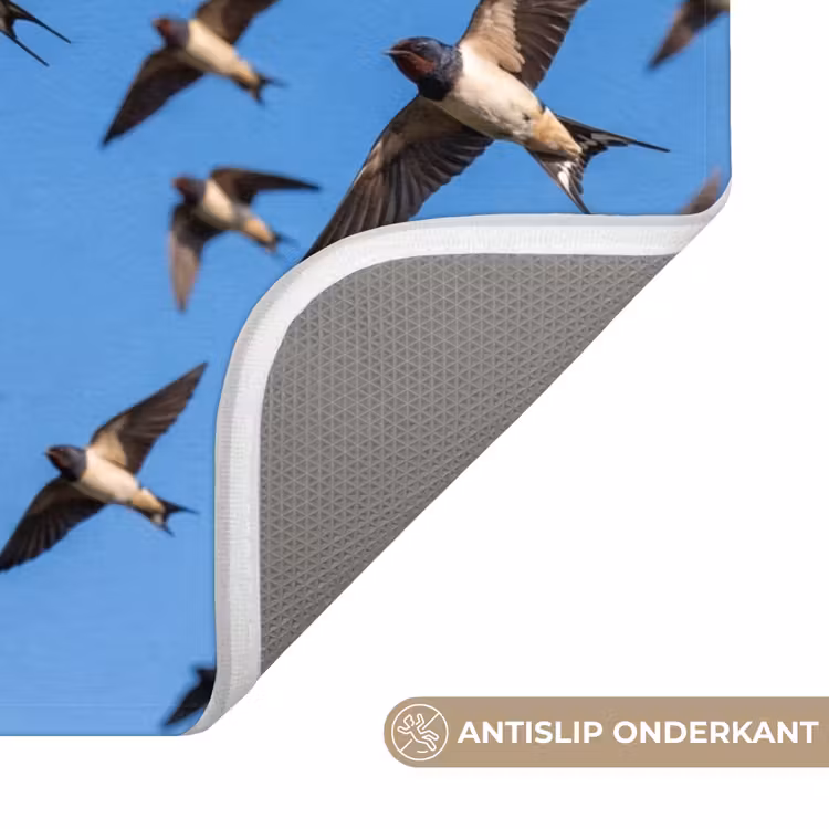 Zwaluwen - Vliegen - Blauw Badmat klein -USP_AntislipNL