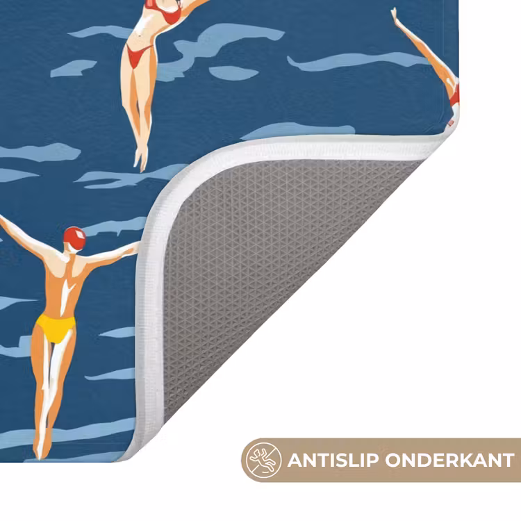 Zwemsters- Retro - Blauw Badmat klein 997 -USP_AntislipNL