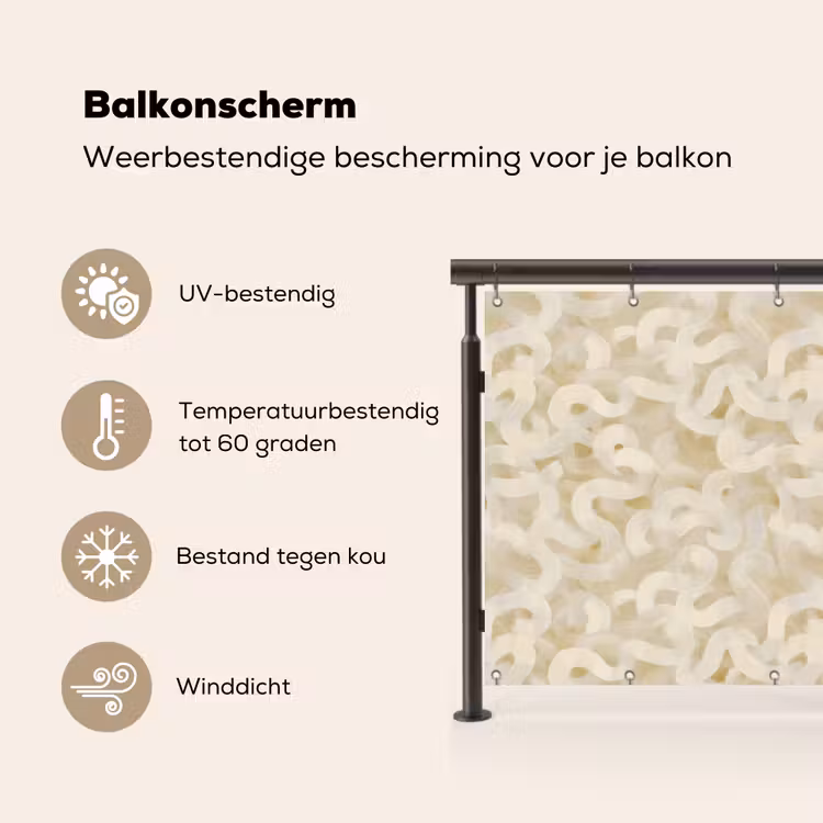Abstract - Lijnen - Beige Balkonbeschermer Duitsland klein 596 -specs_NL