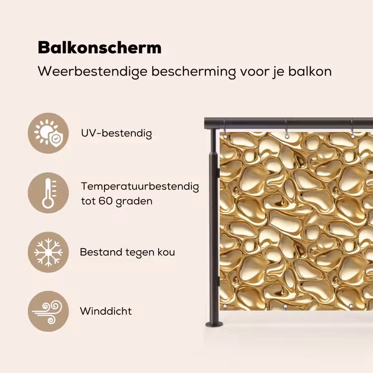Abstract - Modern - Goud Balkonbeschermer Duitsland klein 596 -specs_NL