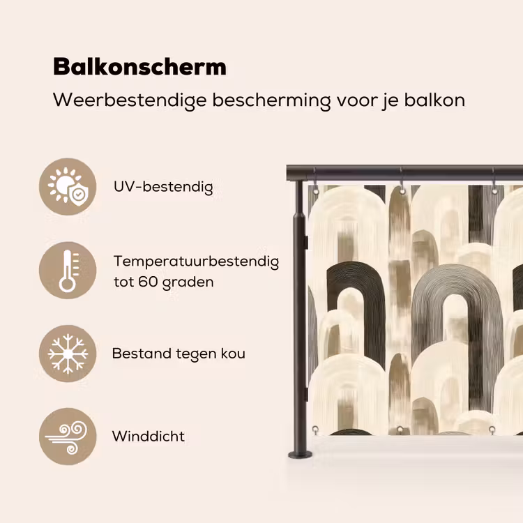 Abstract - Patroon - Bogen Balkonbeschermer Duitsland klein 596 -specs_NL