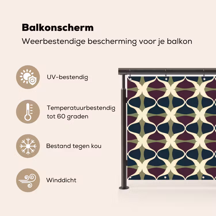 Abstract - Retro - Kleurrijk Balkonbeschermer Duitsland klein 596 -specs_NL