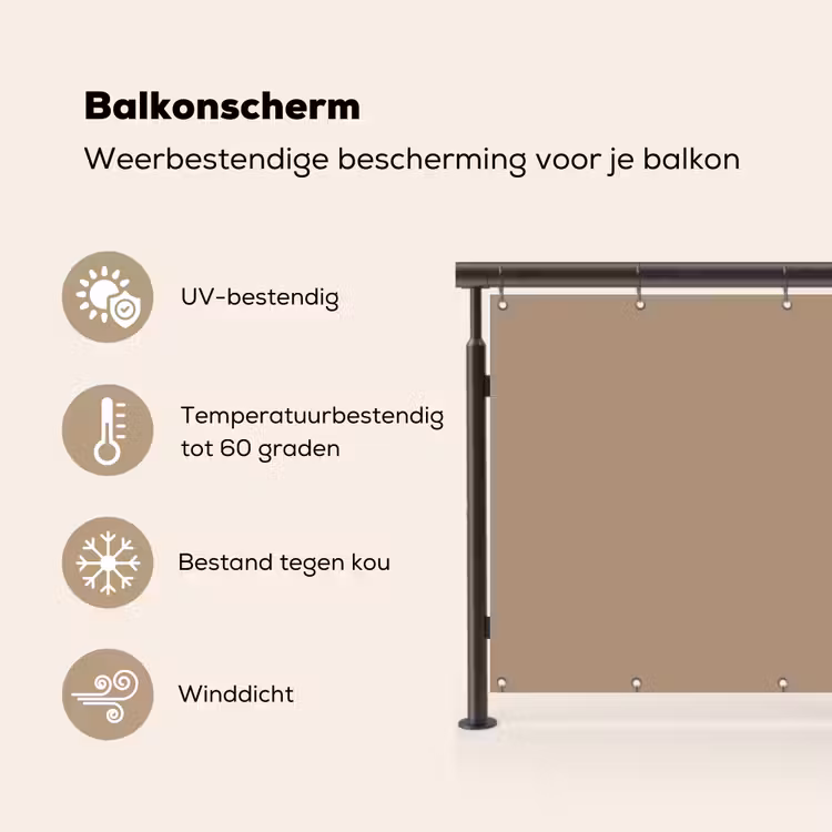 Bakery brown - Interieur - Aardetinten Balkonbeschermer Duitsland klein 596 -specs_NL